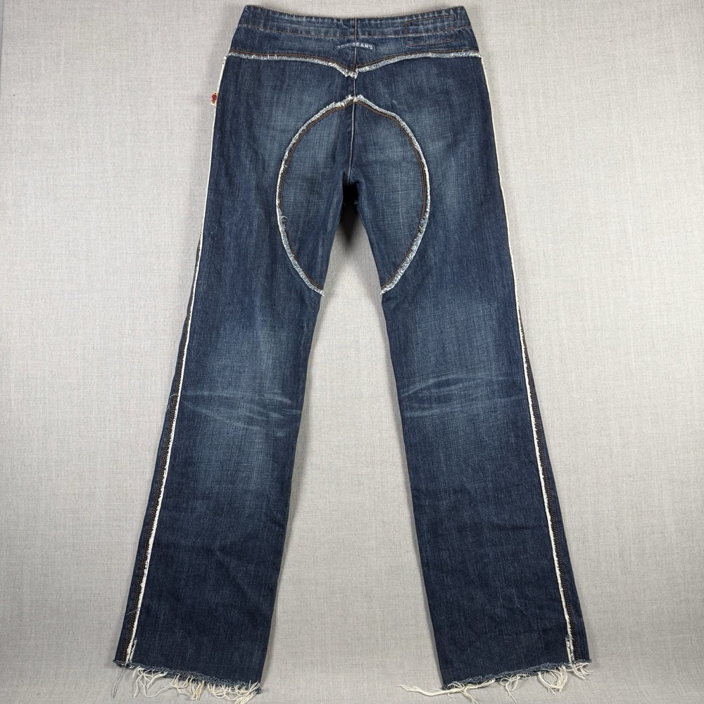 JPG Jean's Jean Paul Gaultier Womens 30" Corset Lace Up Flare Jeans Y2K Vintage - Picture 8 of 12